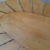 Vintage daisy shaped wooden coffee table