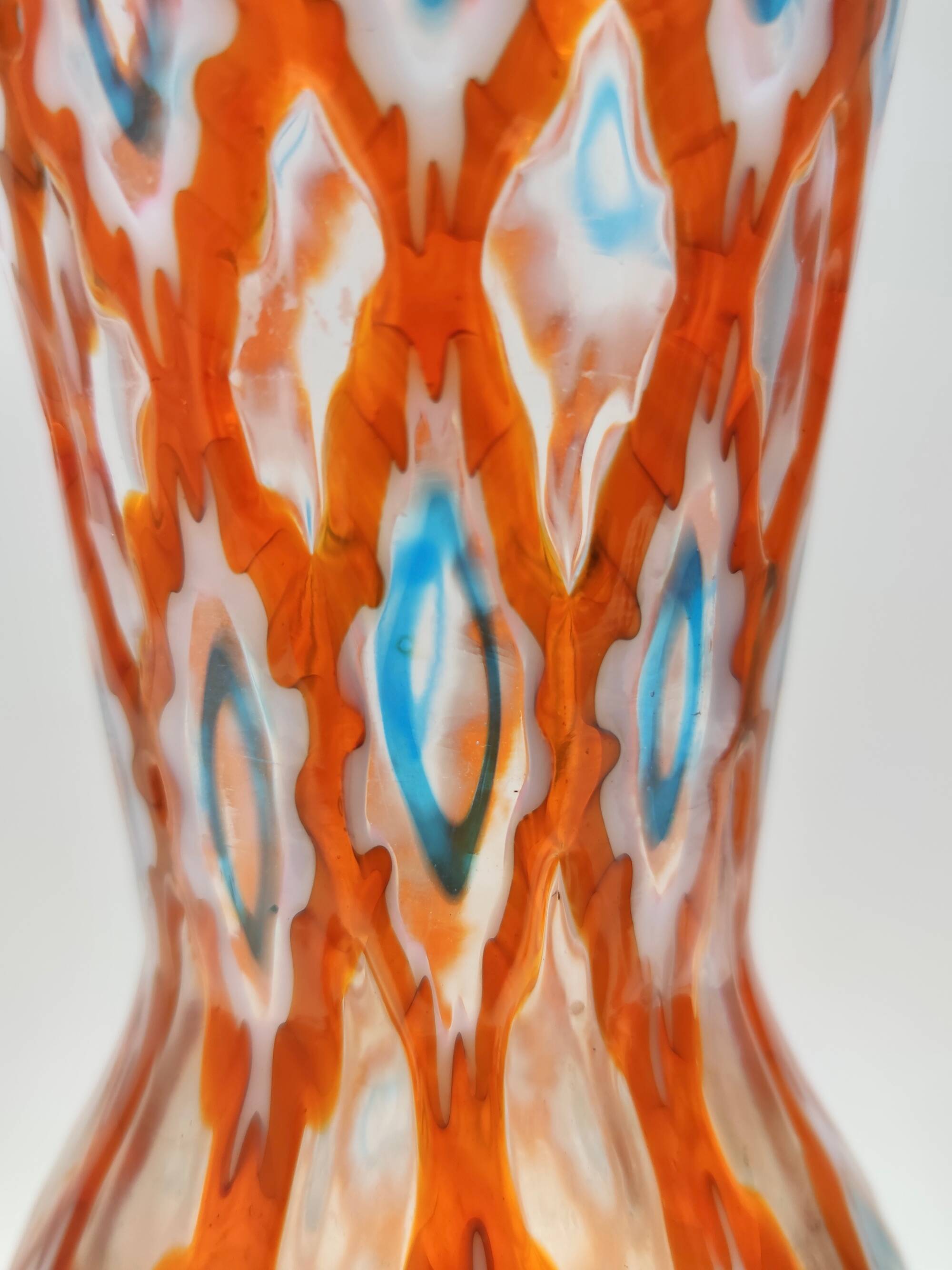 Rare Orange Murano Glass Vase by Ercole Barovier model "Rotellati", Italy