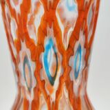 Rare Orange Murano Glass Vase by Ercole Barovier model "Rotellati", Italy