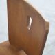 Set of four vintage brutalist wooden chairs from the 1960s.