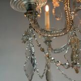 Liège lustre in blown glass and cut crystals, 6 light arms, 18th century