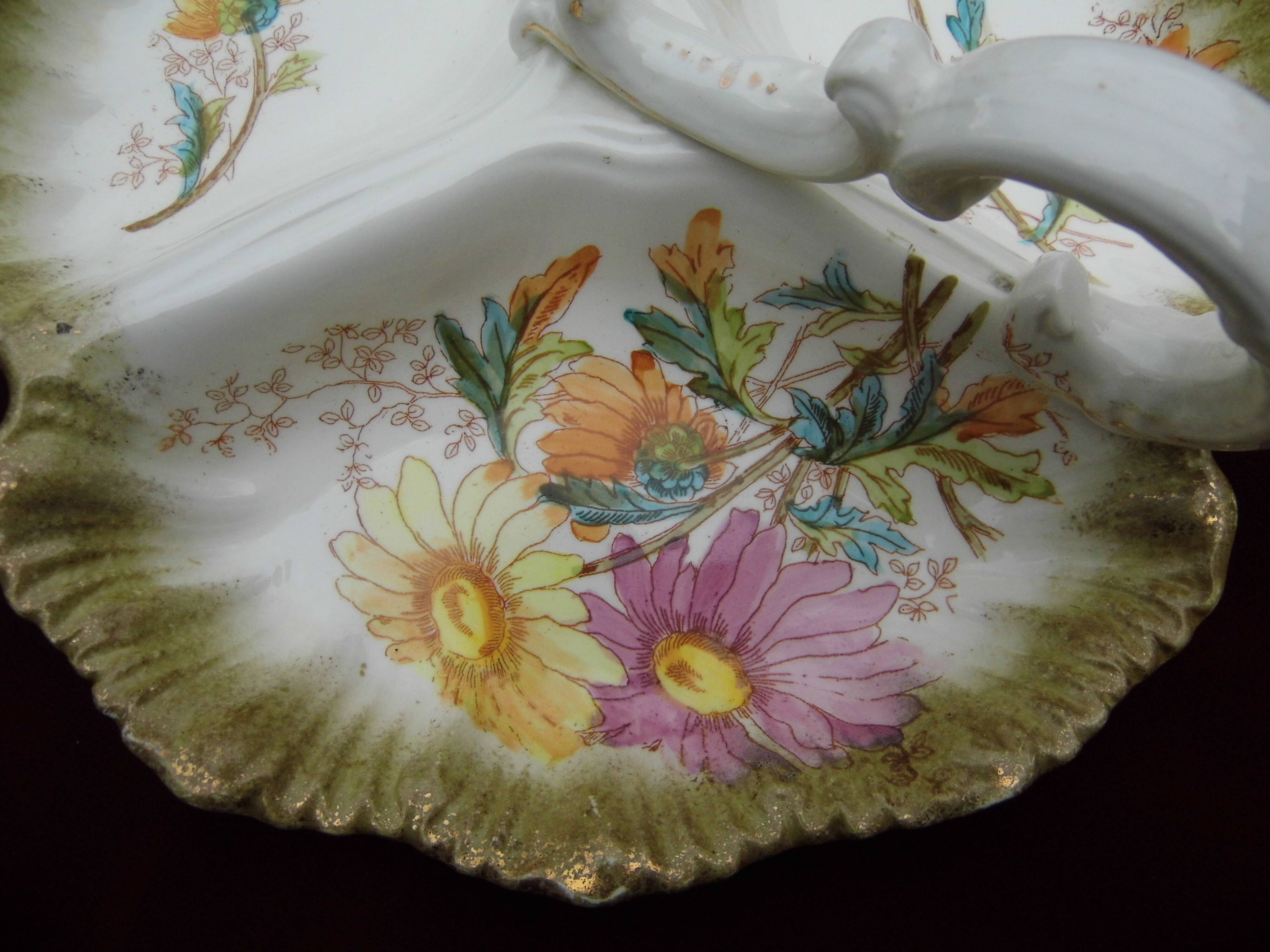 Dish with porcelain compartments, "beggar", art nouveau