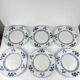 Set of 6 flat plates Terre de Fer KG Lunéville, model "Jane", blue, 1890-1915