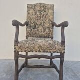 Louis XIII style armchair in walnut