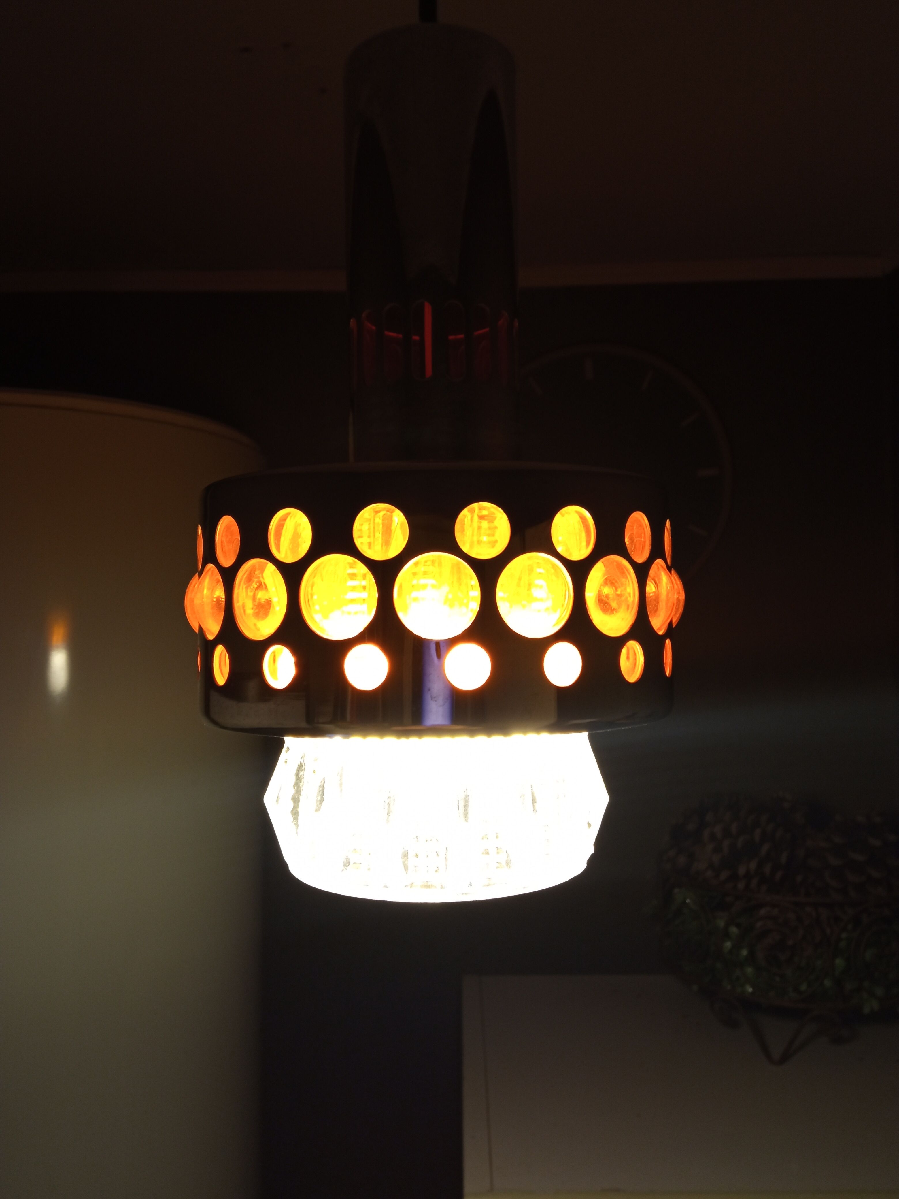 Raak steel tube and glass hanging 1970