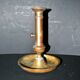Antique push candle holder, 18th century gilded carved bronze candlestick.