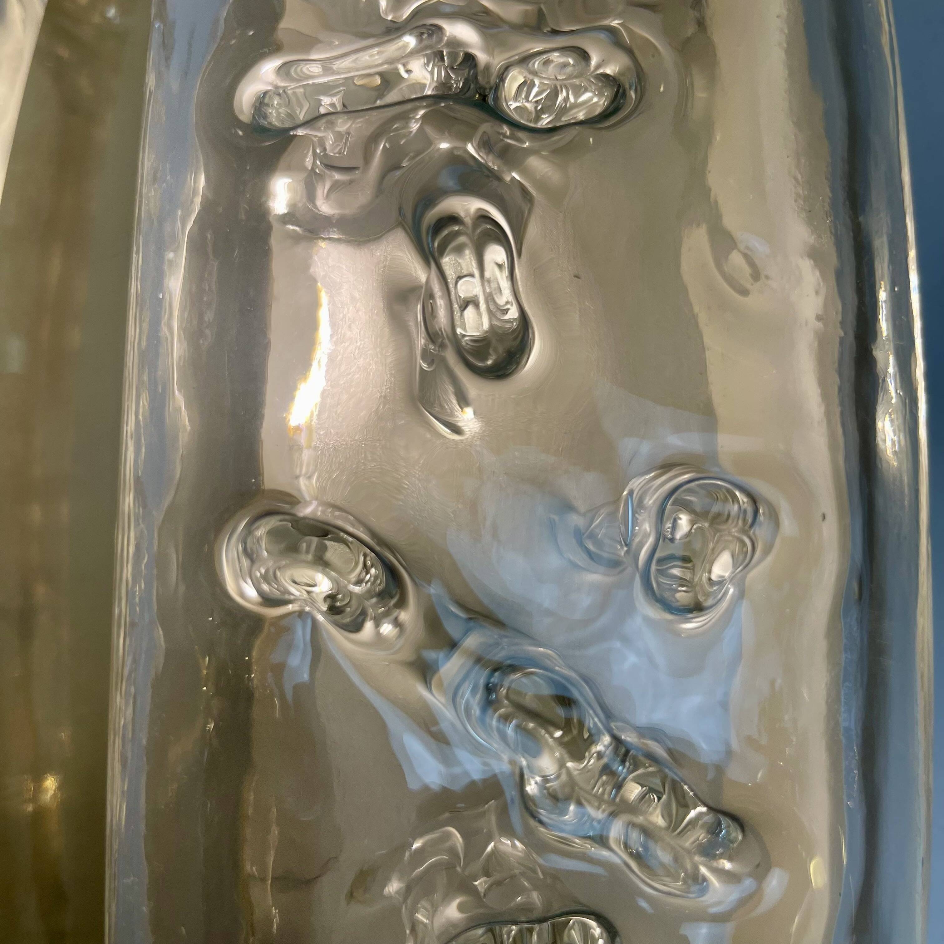 Glass and brass wall lights by Doria, 1960s