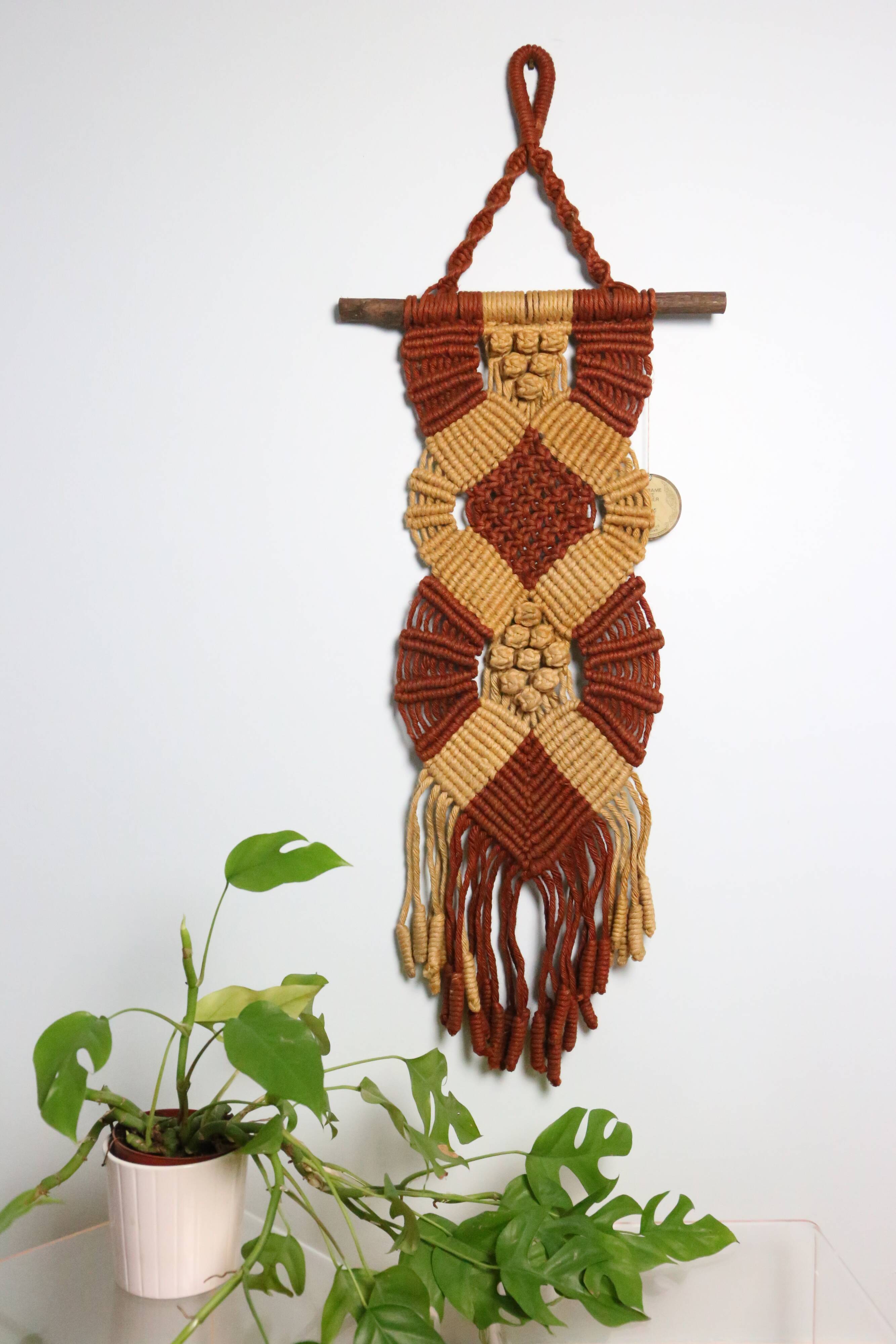 Vintage wall decoration, crochet and macramé