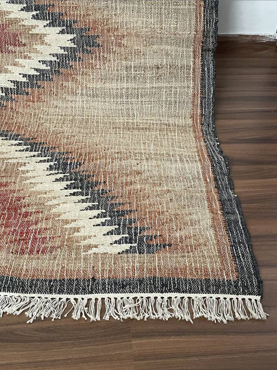 5 x 8, hemp-cotton handwoven kilim area rug