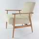 Fauteuil fox velours côtèle crème