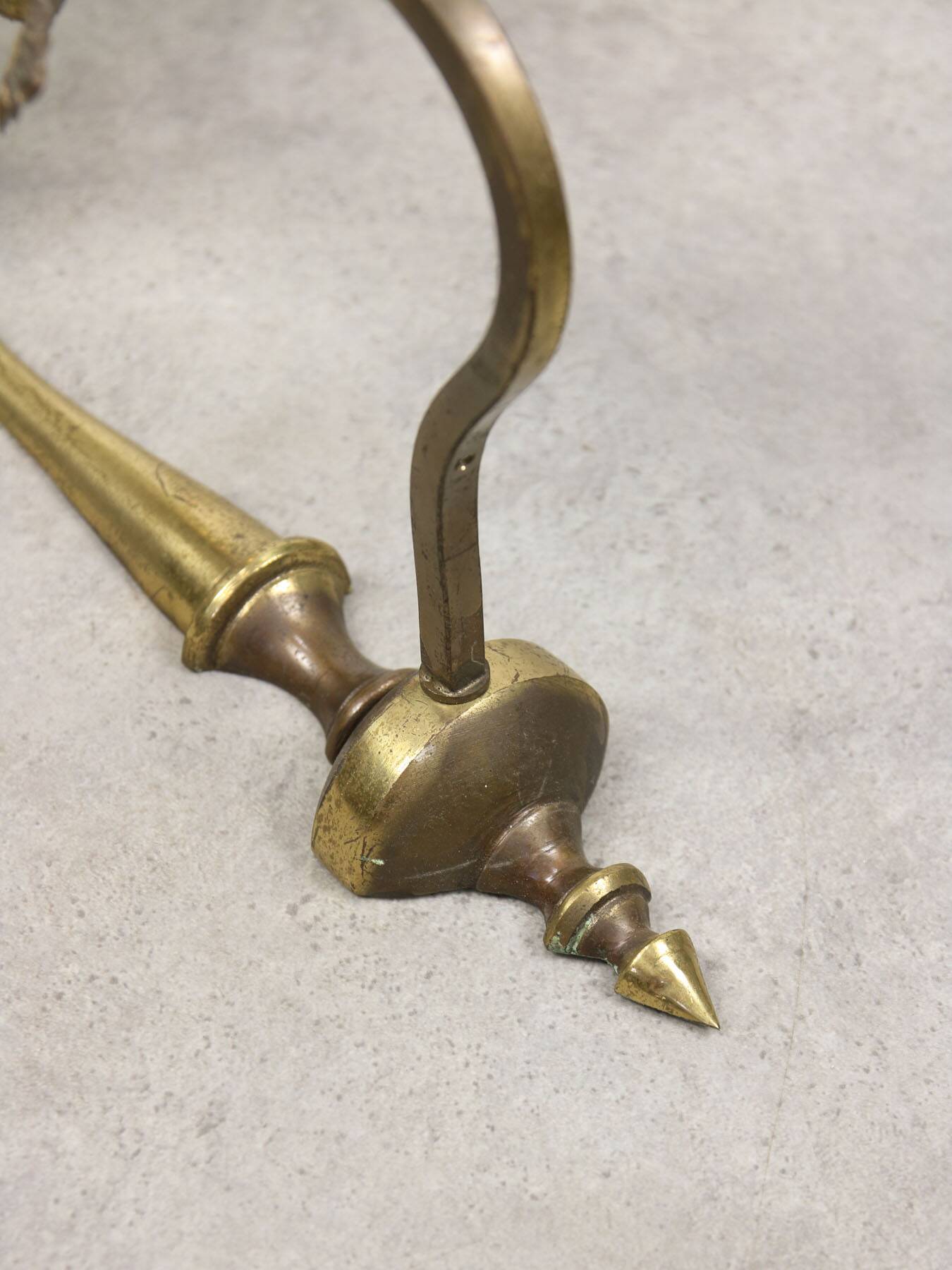 Antique Italian Figural Brass Wall Lamp, set of 2