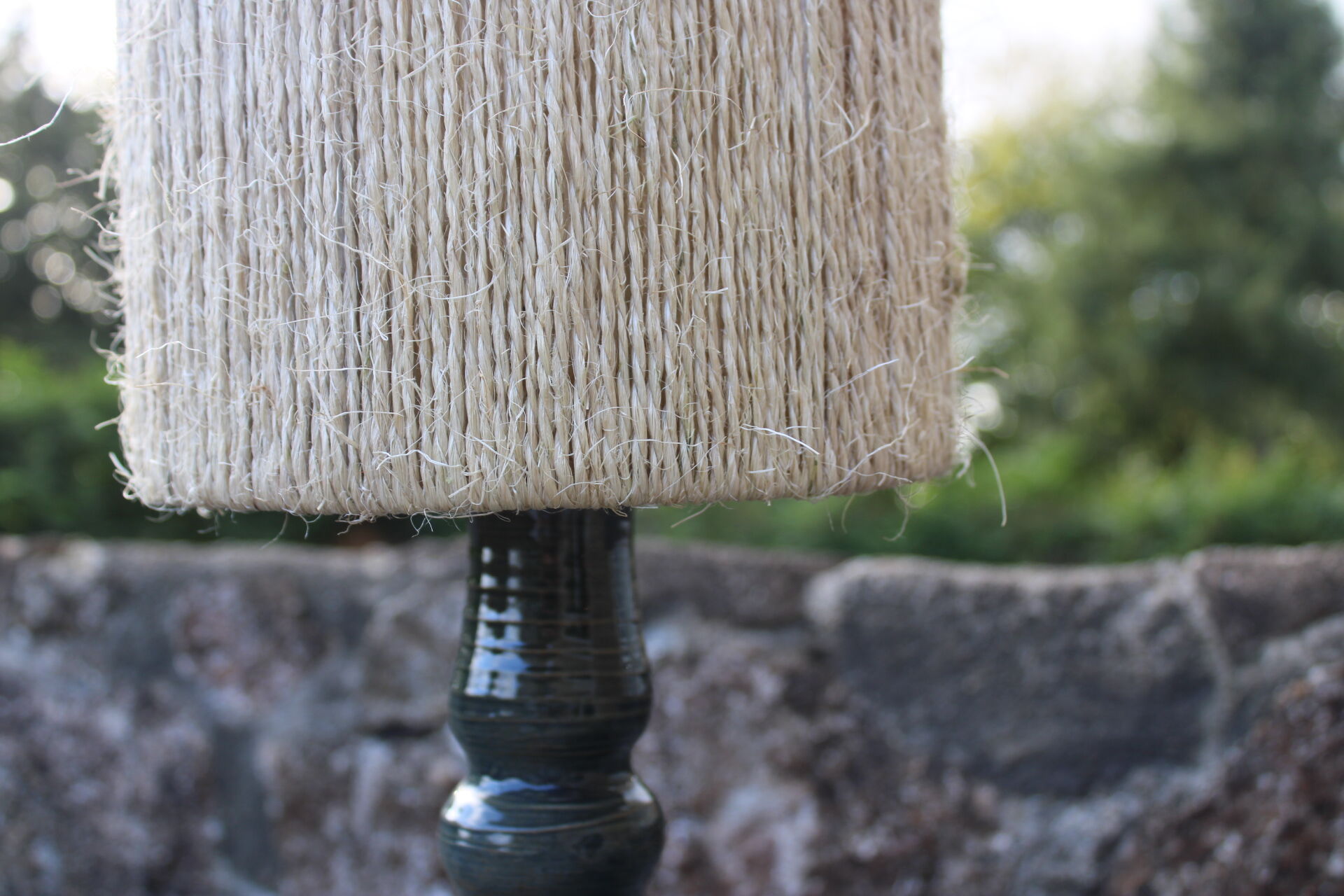 Ceramic lamp and rope shade