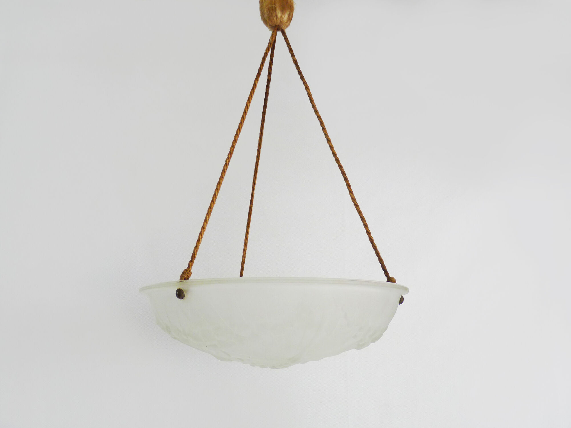 Old chandelier, suspension cavasque Art Deco 1 Fire, in glass paste. Year 30