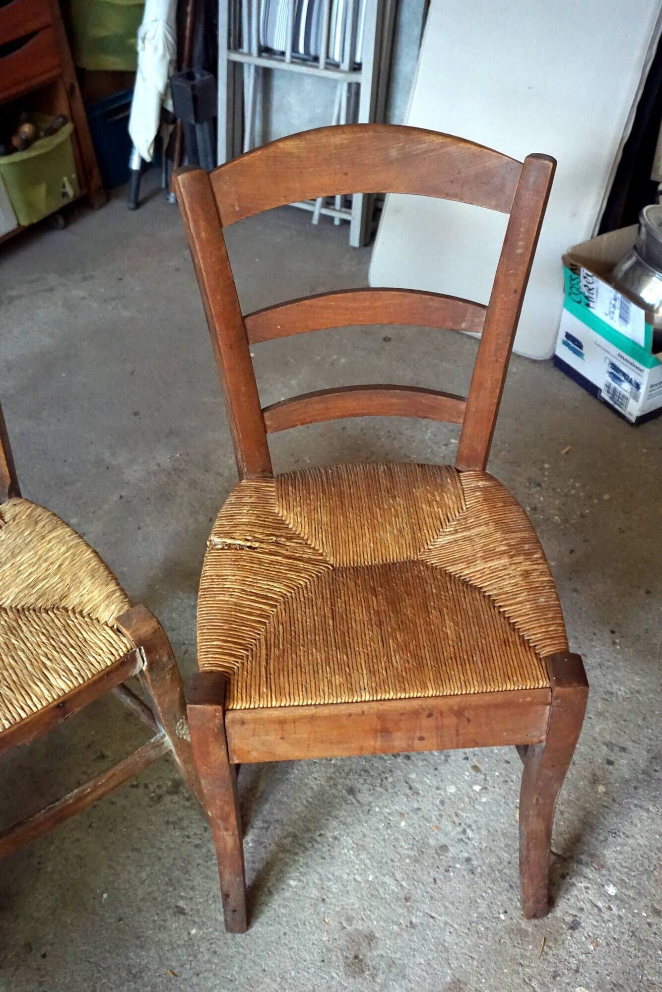 4 chaises paillées