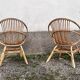 Paire de chaise loveuse fauteuil en rotin bambou 1950