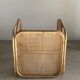 Amsterdam rattan armchair with U-shaped armrest, squared canework