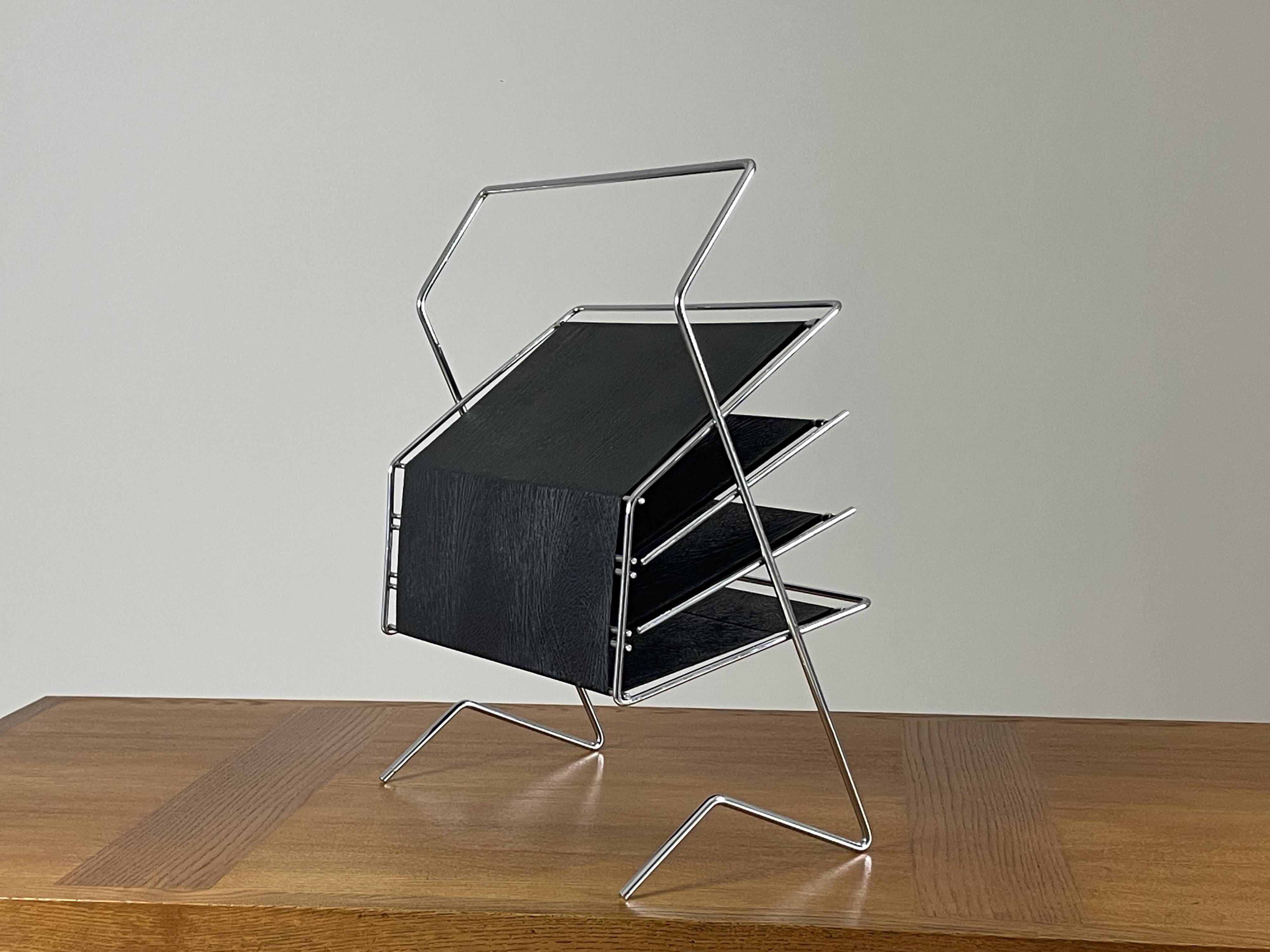 Vintage magazine rack by voss, germany, 1960s