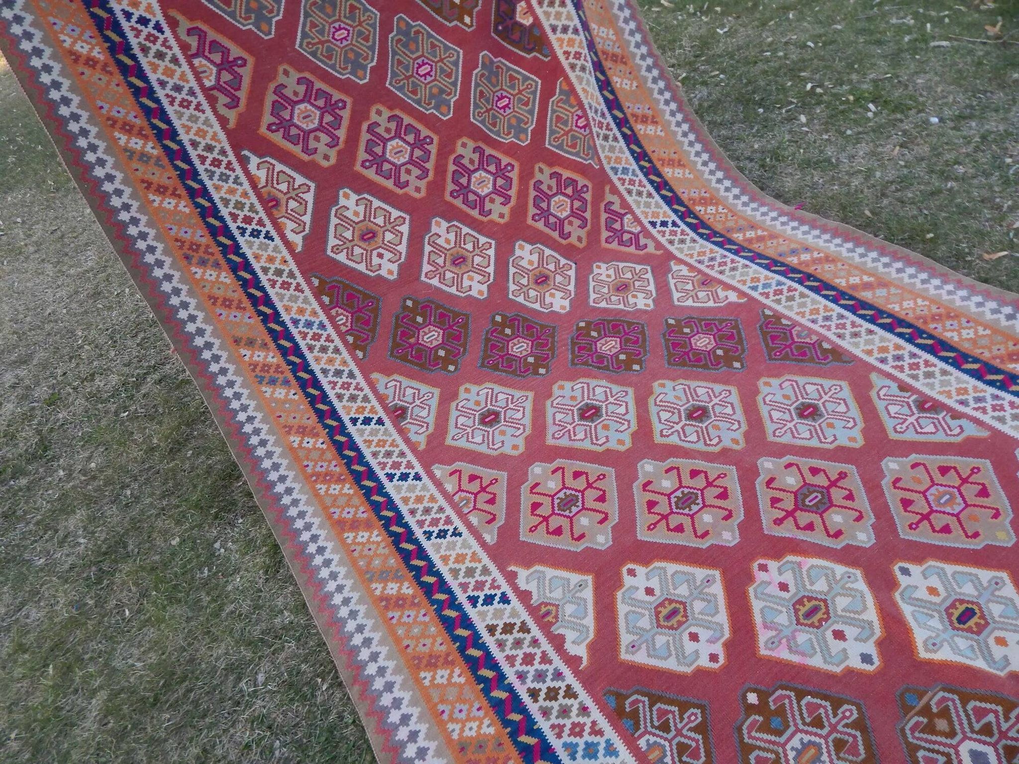 Tapis Kilim turc vintage tissé main