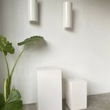 Pair of Parscot wall lights in white lacquered metal from the 80s