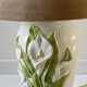 Lampe italienne fleurs d'arum vintage