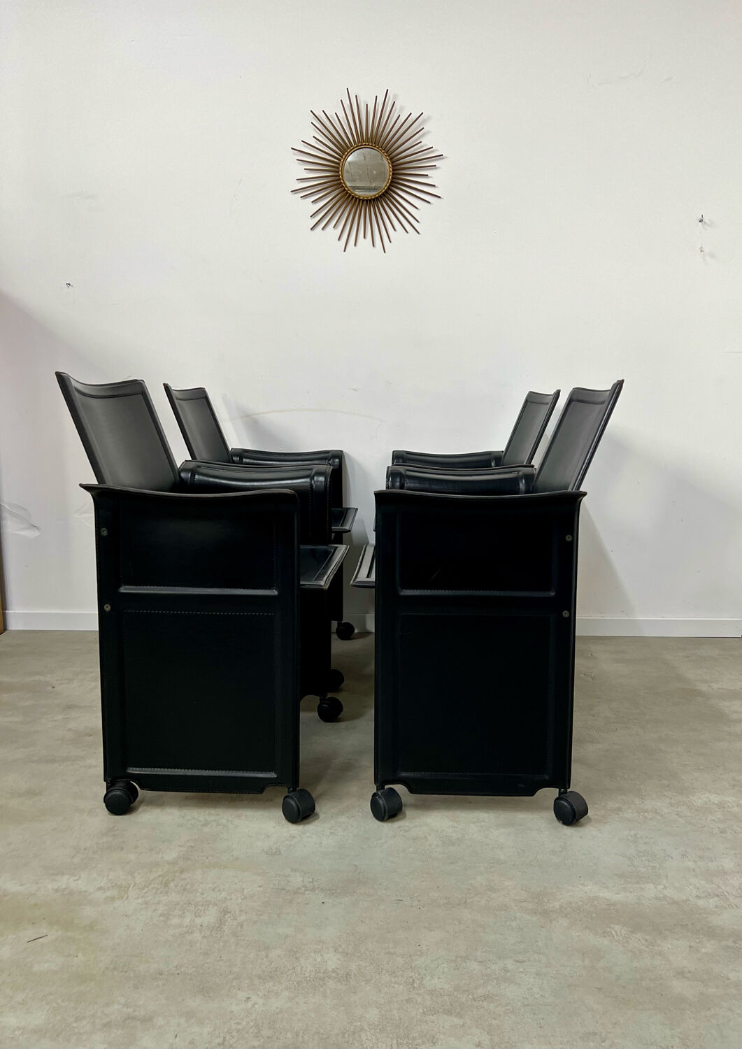 Lot 4 old armchairs "Korium" by Tito Agnoli for Matteo Grassi 1980