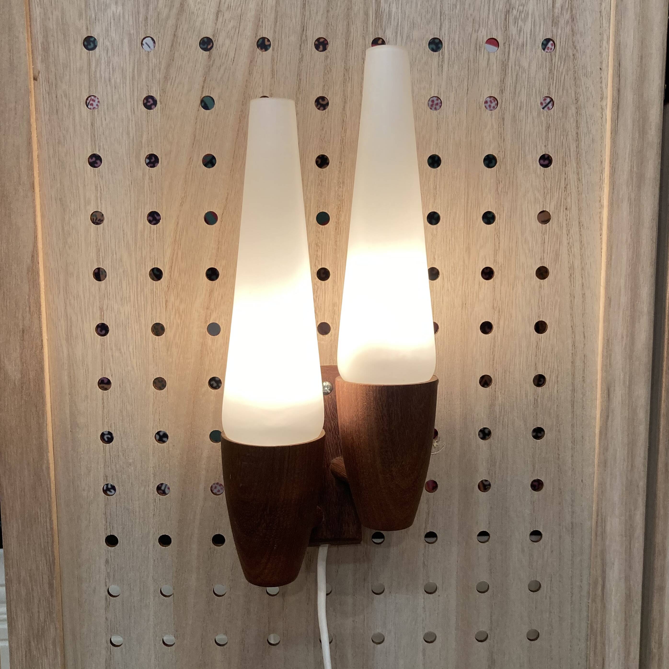 Double opaline applique 1950 "scandinavian design".