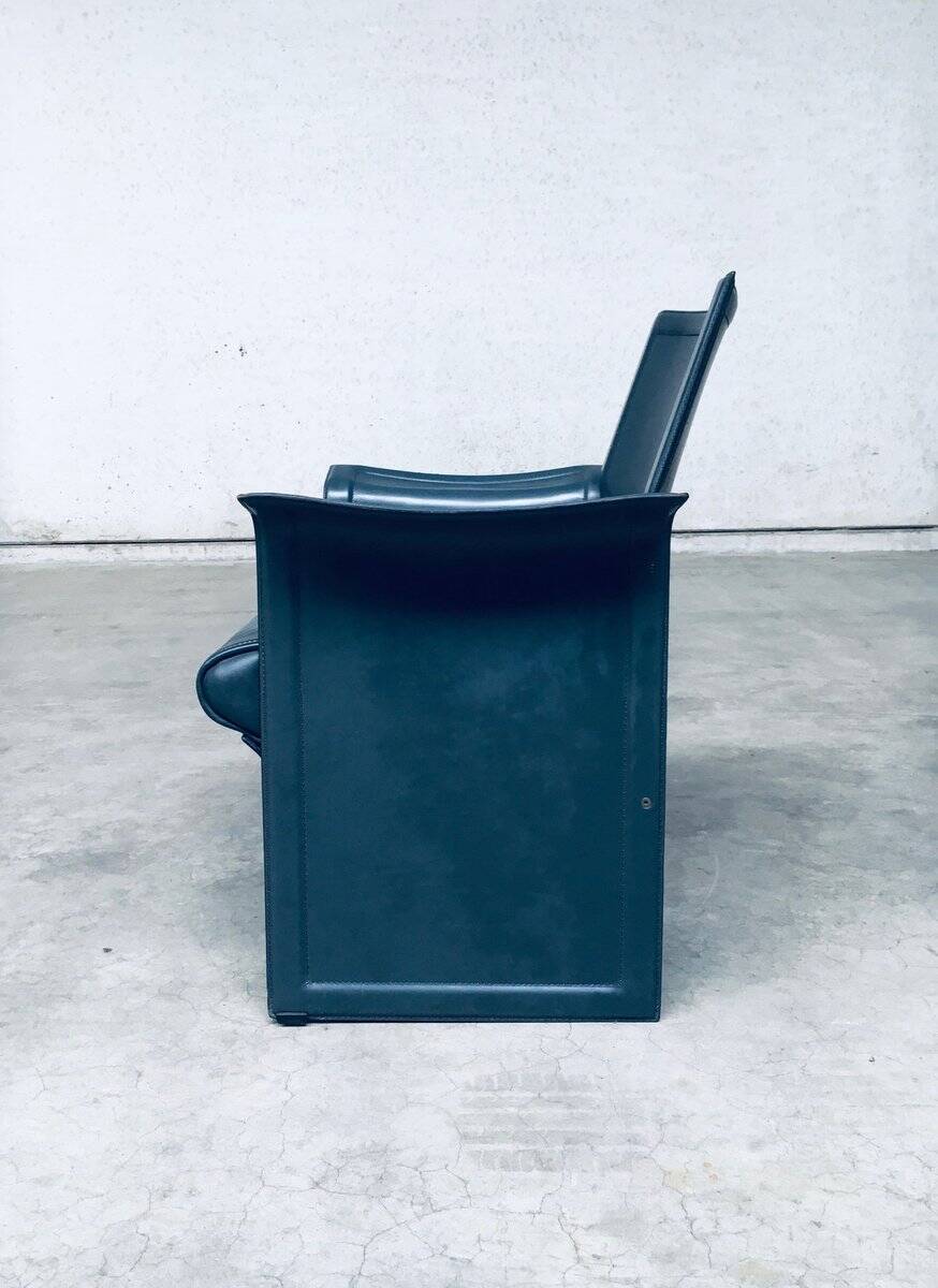 Postmodern Korium KM1 Leather Armchair by Tito Agnoli for Matteo Grassi, Italy, 1980s