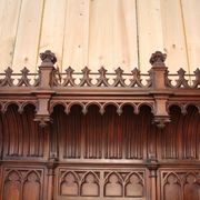 Credence in walnut 19th neo-gothic flamboyant