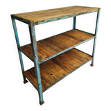 Industrial shelving unit sidetable kitchen rack pastel blue