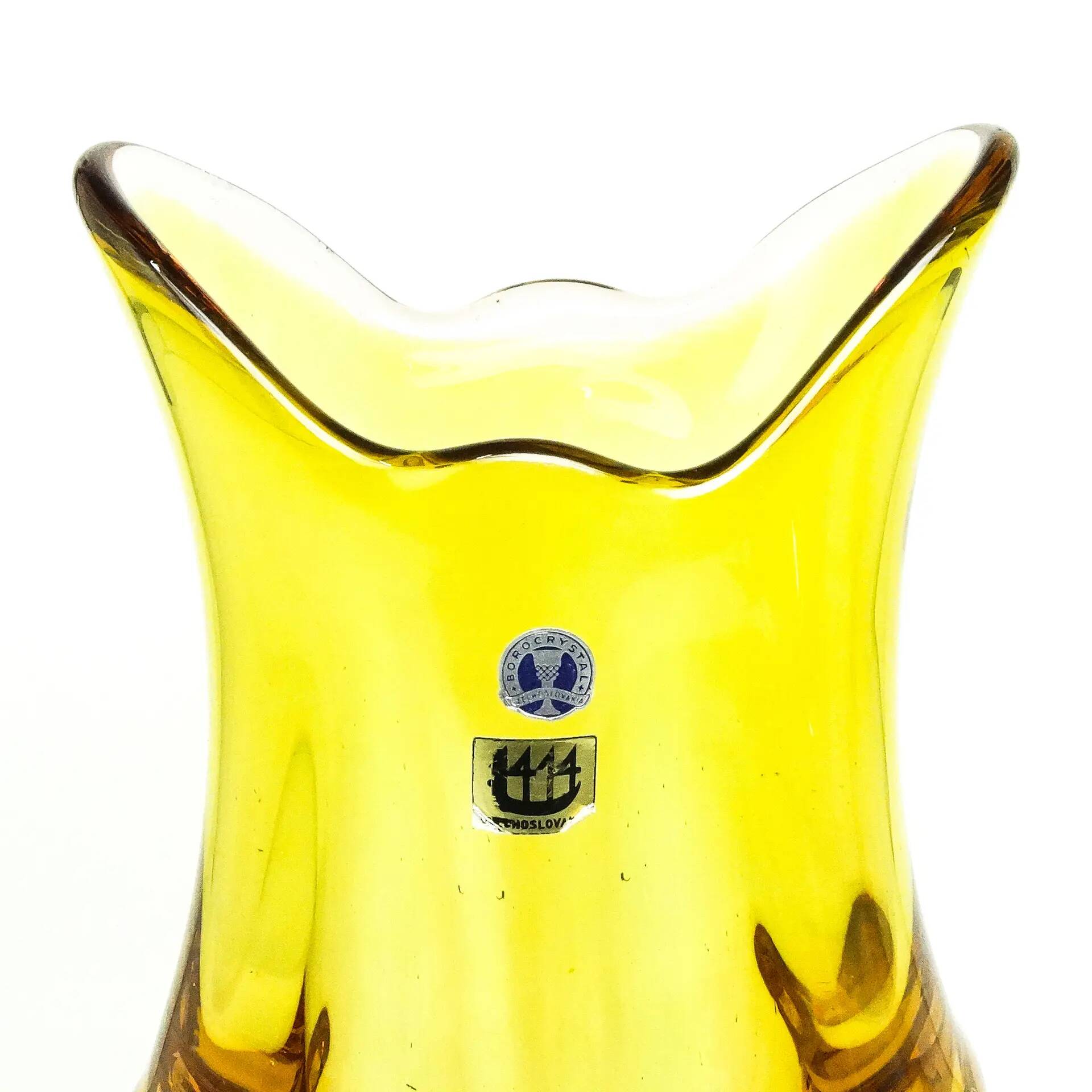 Mid-century modern vase, glass, designed by J. Hospodka, Czechoslovakia, 1960s