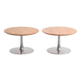 Vintage round coffee table duo
