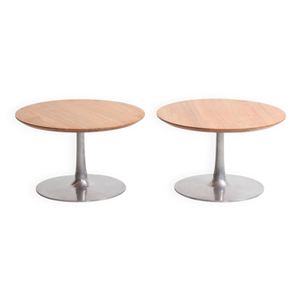 Duo de table basse ronde vintage