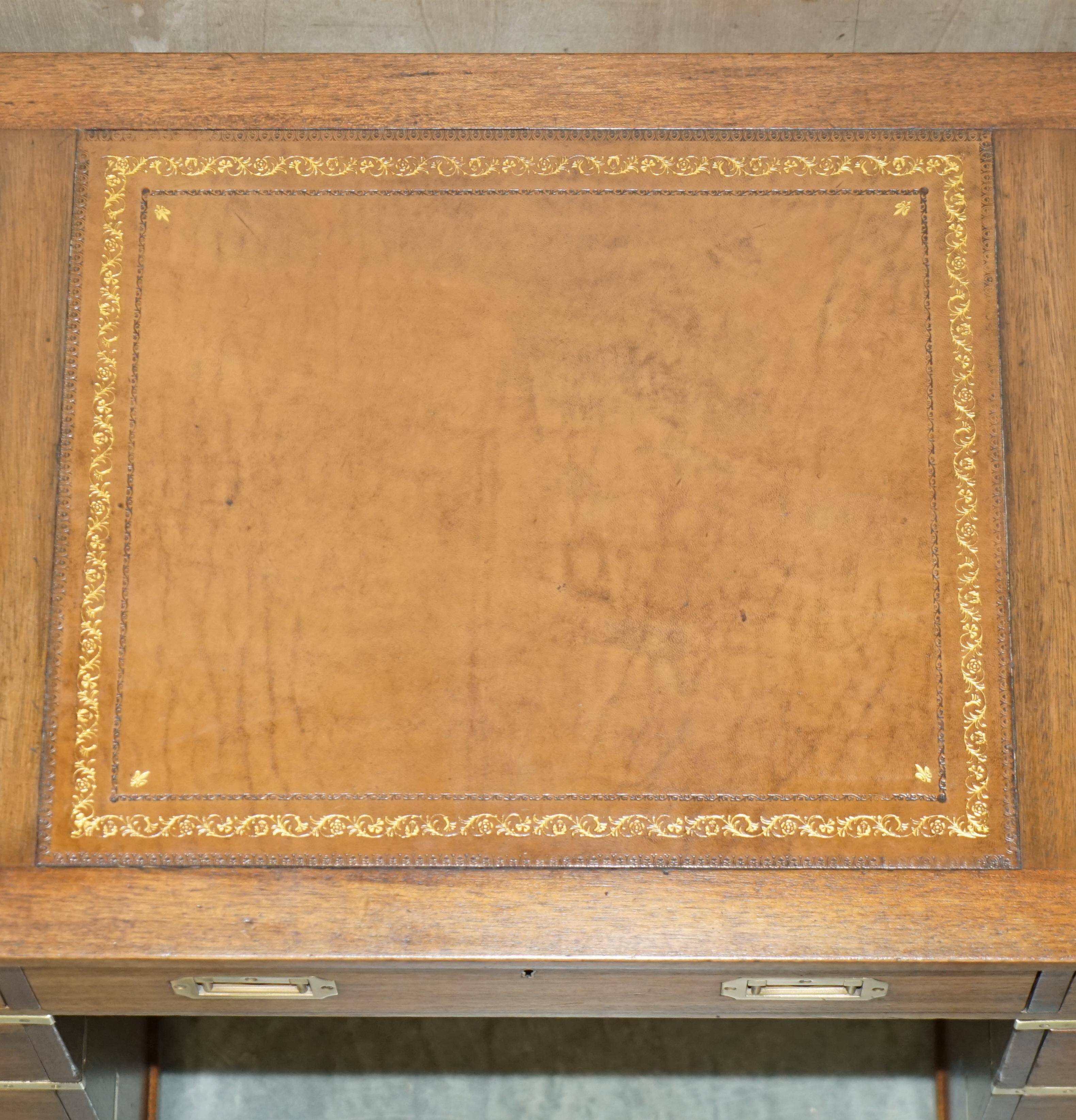 Restored leather military campaign desk Harrods Kennedy