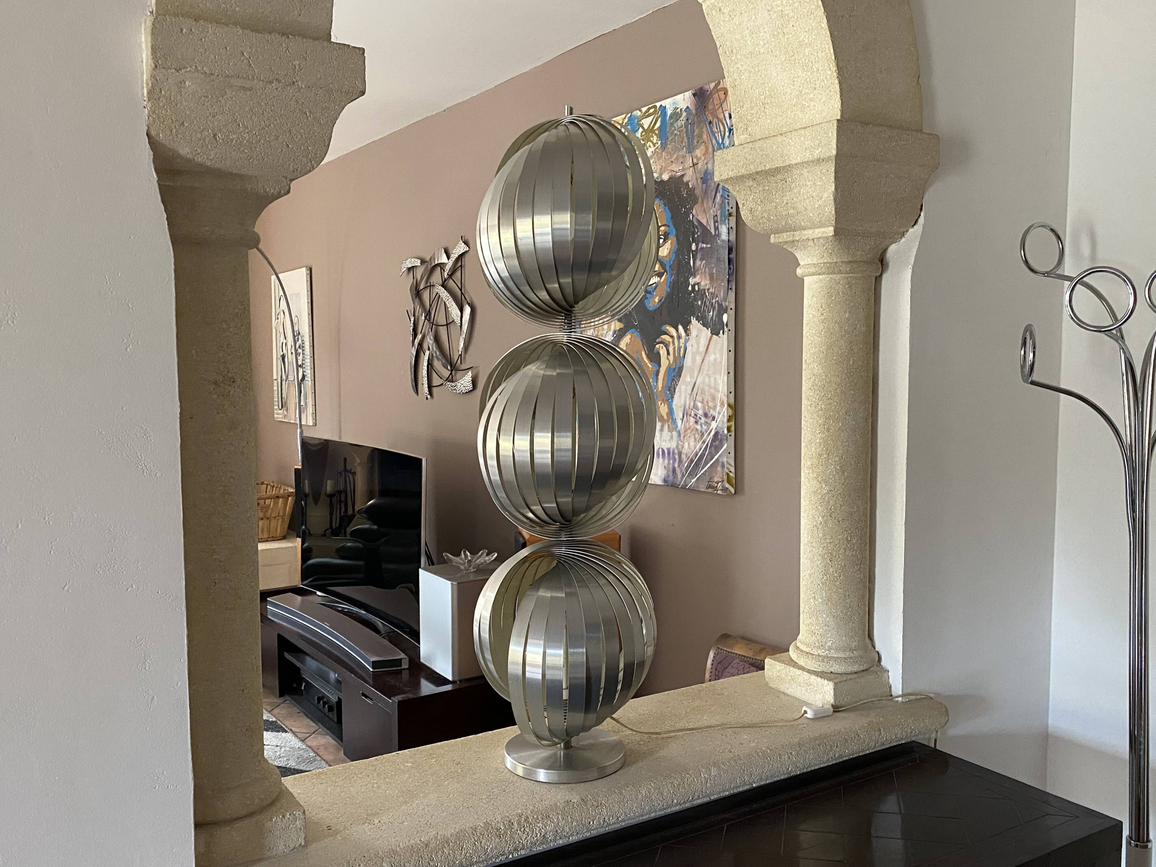 Large Henri Mathieu kinetic lamp. 1970.