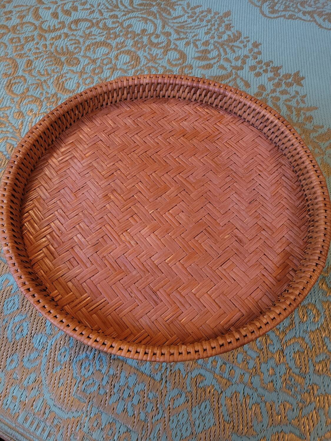 Vintage rattan tray