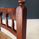 Oak & Rope Travail Populaire Side Chair, Belgium, 1950s