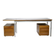 Mid-Century Behr Desk in Walnut with 2 Drawer Containers, Germany, 1970s