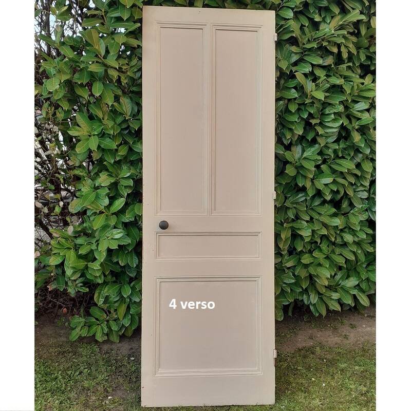 Series of 9 old communication doors, solid wood, both solid and glazed.