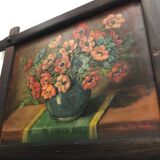 Oil on panel bouquet of tulips