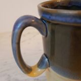 Duo de tasses, mug en grès anglais émaillé artisanal. Belle taille