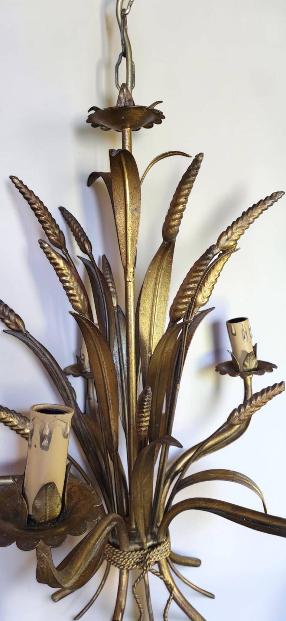 Lustre métal doré Hollywood Regency, Hans Kögl 1970's