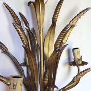 Golden metal chandelier Hollywood Regency, Hans Kögl 1970s