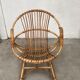 Vintage 70s rattan bamboo wicker shell armchair