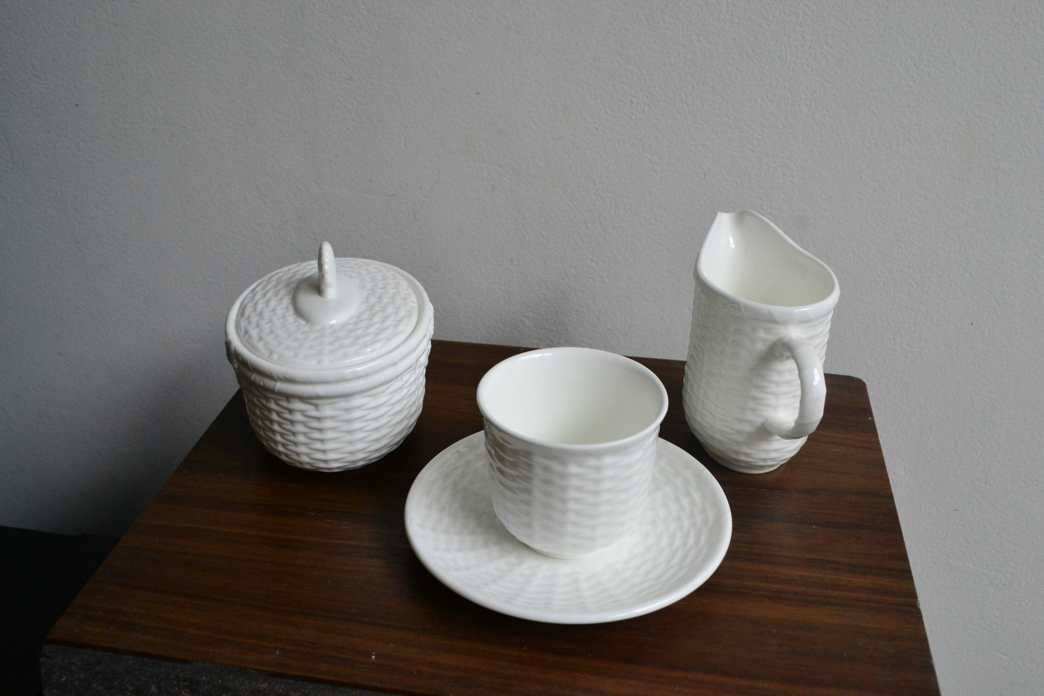 Wedgwood Nantucket Sugar Bowl, Milk Jug, Cup and Saucer