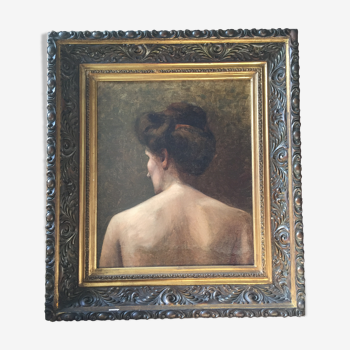 Portrait huile sur toile XIXe siècle