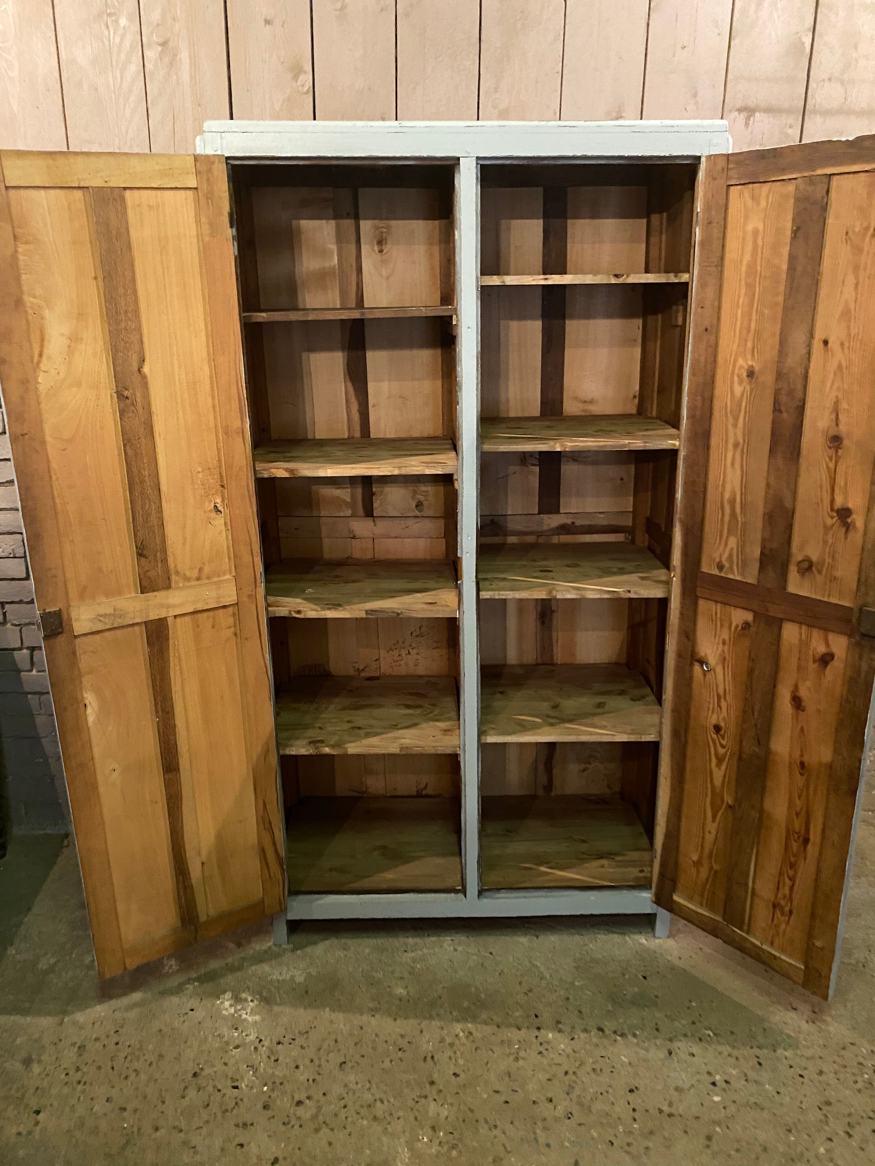 Vintage Parisian wardrobe patinated grey