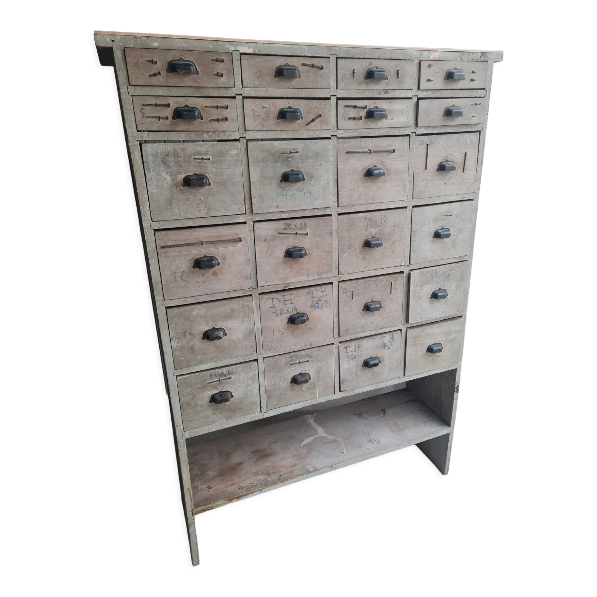 Old workshop furniture with drawers