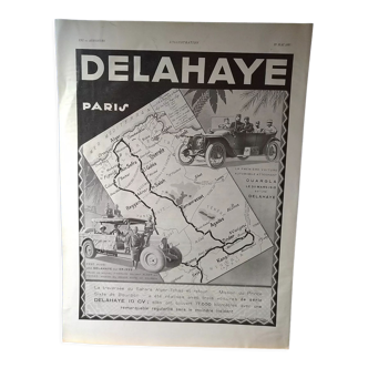 Publicité papier voiture : delahaye  issue revue  année 1931