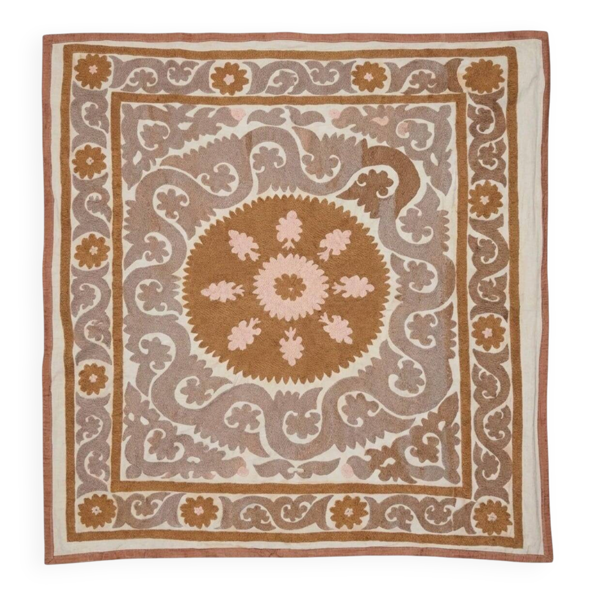 Vintage hand-embroidered tablecloth 137x142 cm
