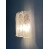 Ensemble de deux bandes d'albastro blanc Venied « Listelli » Applique murale en verre de Murano doré 24 carats par SimoEng